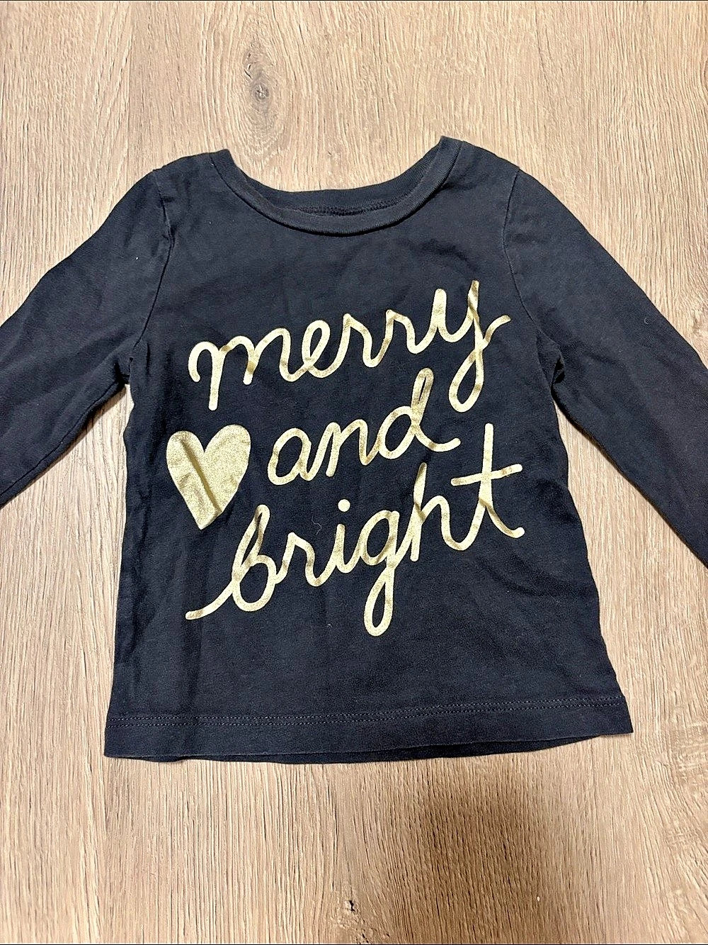 Carter's Merry and Bright Long Sleeve Graphic Tee Black